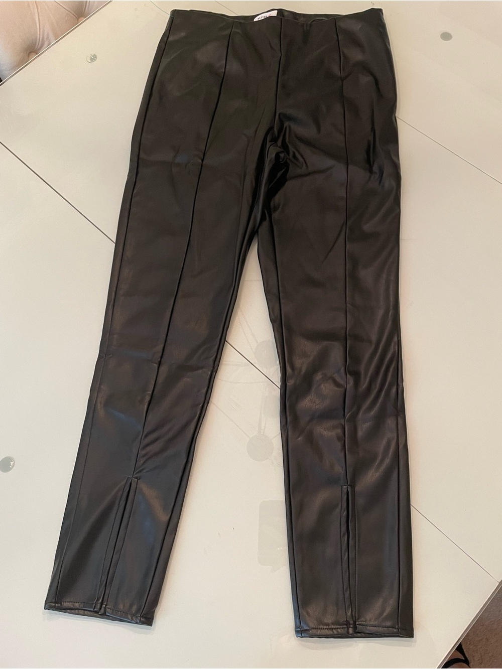 Better Be Black Faux Leather Slim Leg Pants